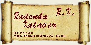 Radenka Kalaver vizit kartica